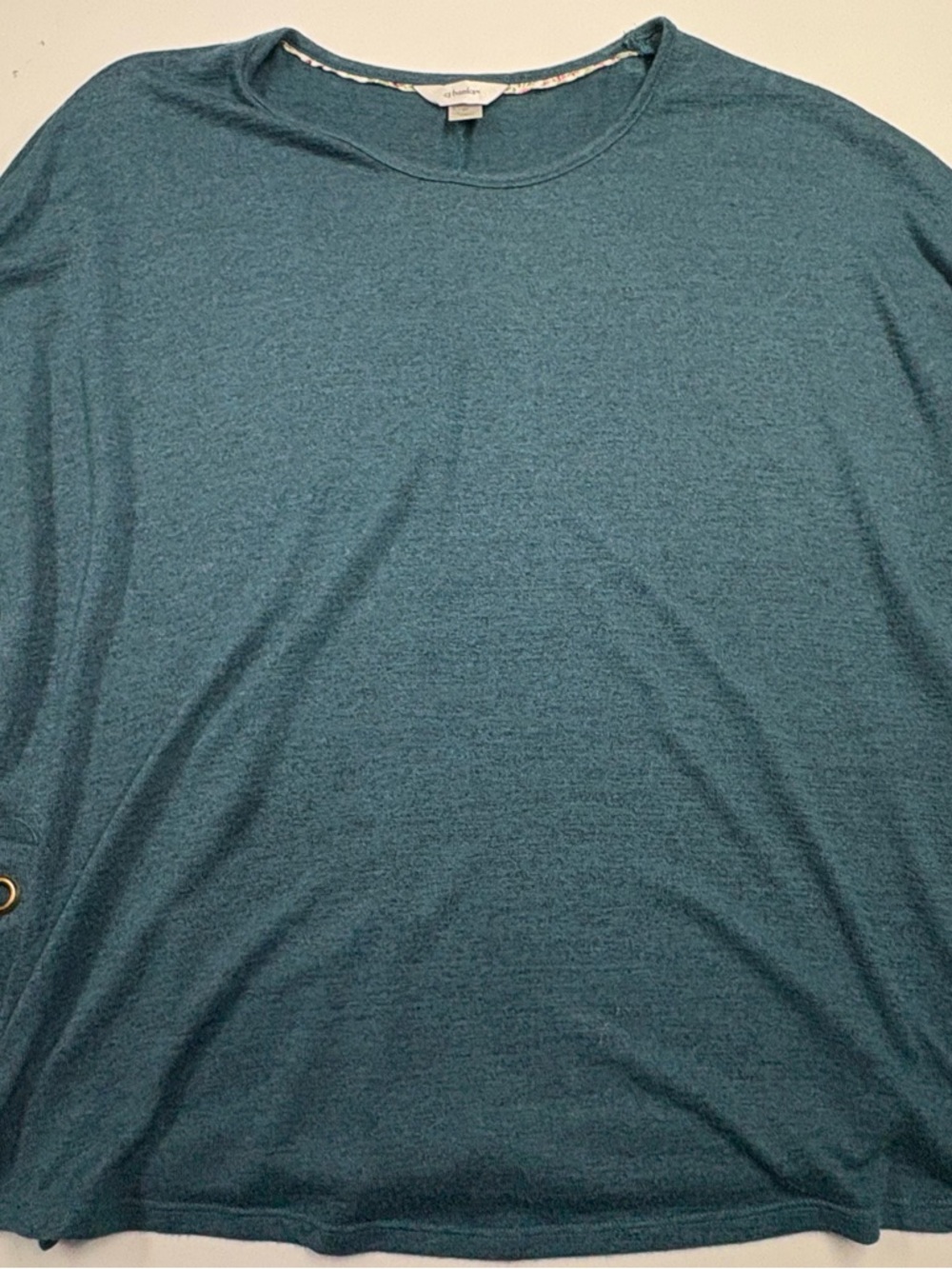 CJ Banks Teal Knit Crew Neck Sweatshirt